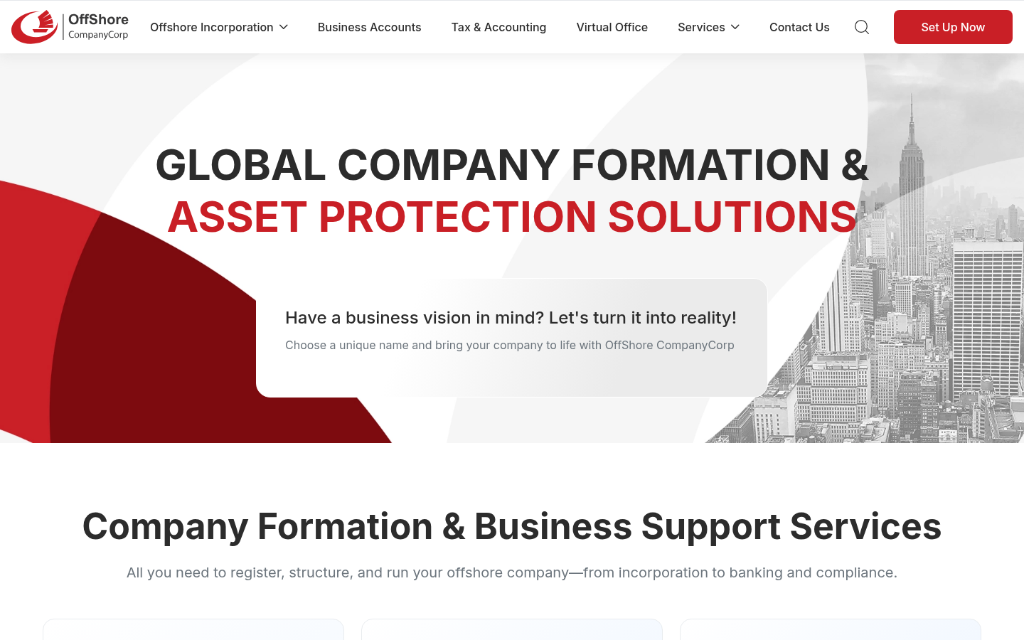 Giao diện Offshore Company Corp
