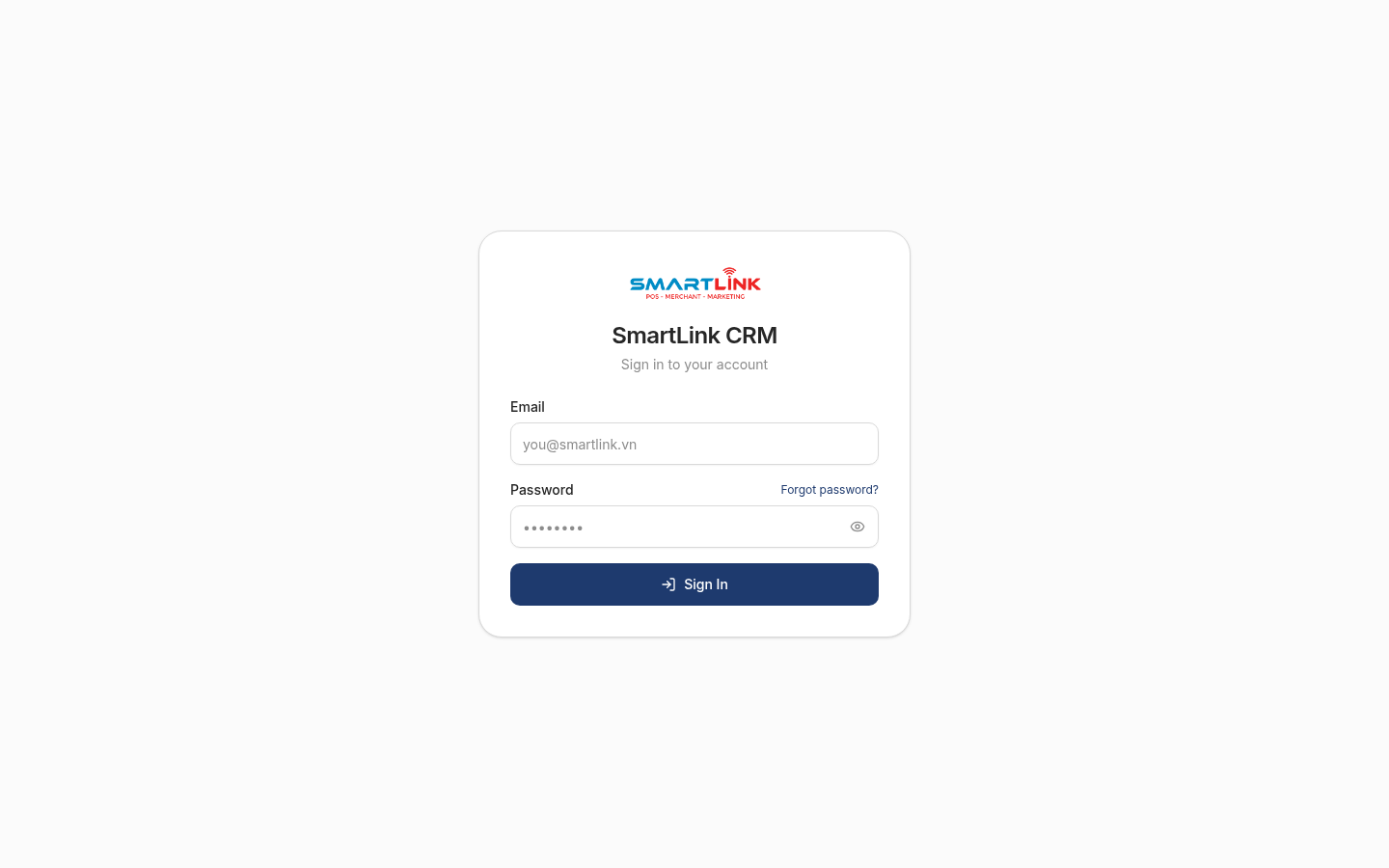 Giao diện SmartLink POS CRM